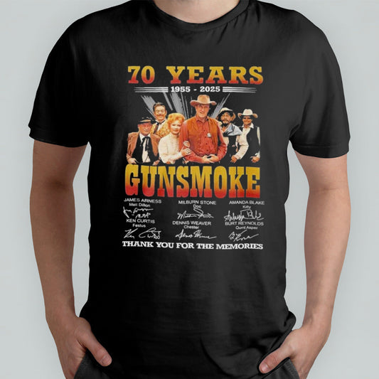 70 Years 1955 â€“ 2025 Gunsmoke Movie T-Shirt
