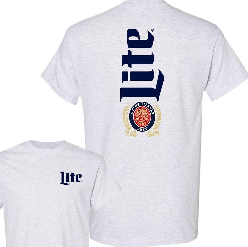 Miller Lite Beer Unisex T-Shirt, Full Color Cotton Shirt, For Men, For Women