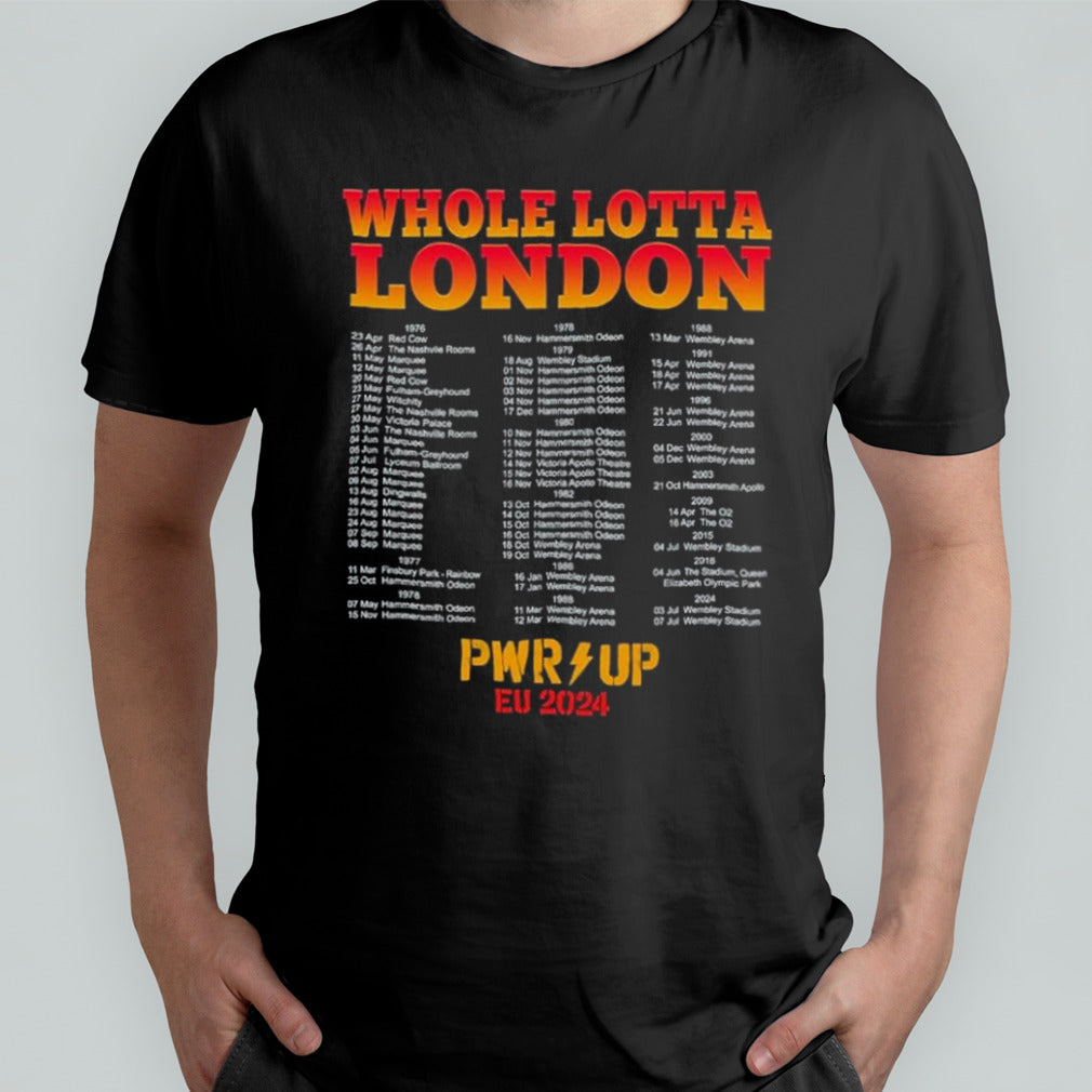 AC DC Whole Lotta London PWR UP EU 2024 Tour Schedule shirt