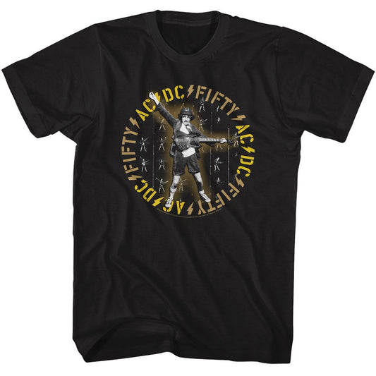 ACDC - 50 - American Classics - Solid Black Adult Short Sleeve T-Shirt