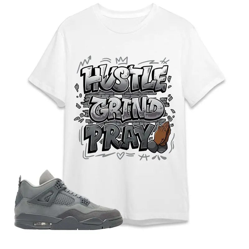 AJ 4 Pari Unisex T-Shirt, Hustle Grind Pray, Shirt To Match Sneaker, Back To School Gift
