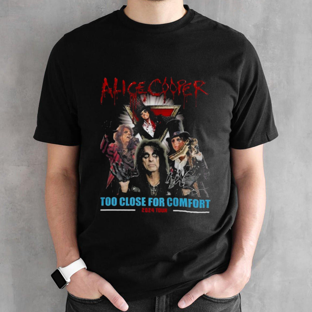 Alice Cooper Too Close For Comfort 2024 Tour Signatures T-shirts