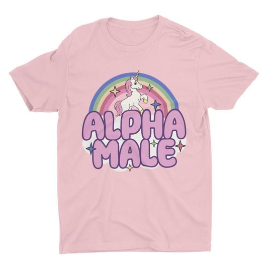 Alpha Male Unicorn Graphic Print Cotton T-Shirt for Men, Summer and All Seasons Menswear Soft