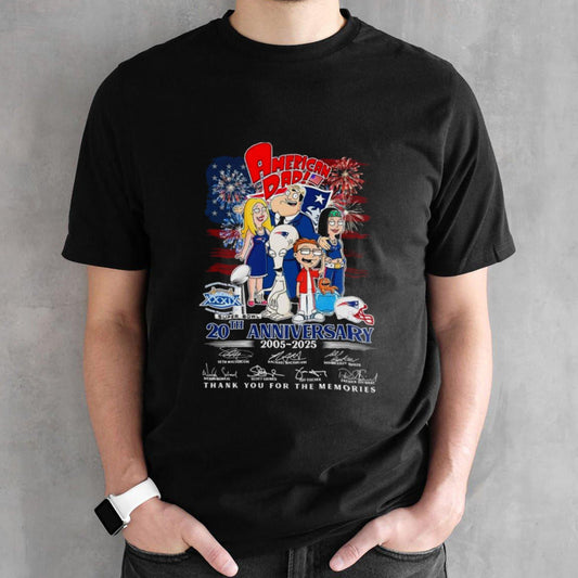 Awesome American Dad 20th Anniversary 2005 2025 Thank You For The Memories Signatures Shirts