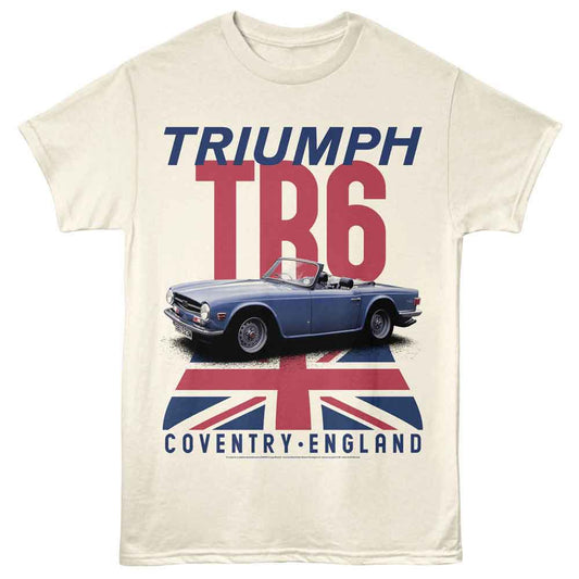 British Motor Heritage - Tr6 - American Classics - Natural Adult Short Sleeve T-Shirt