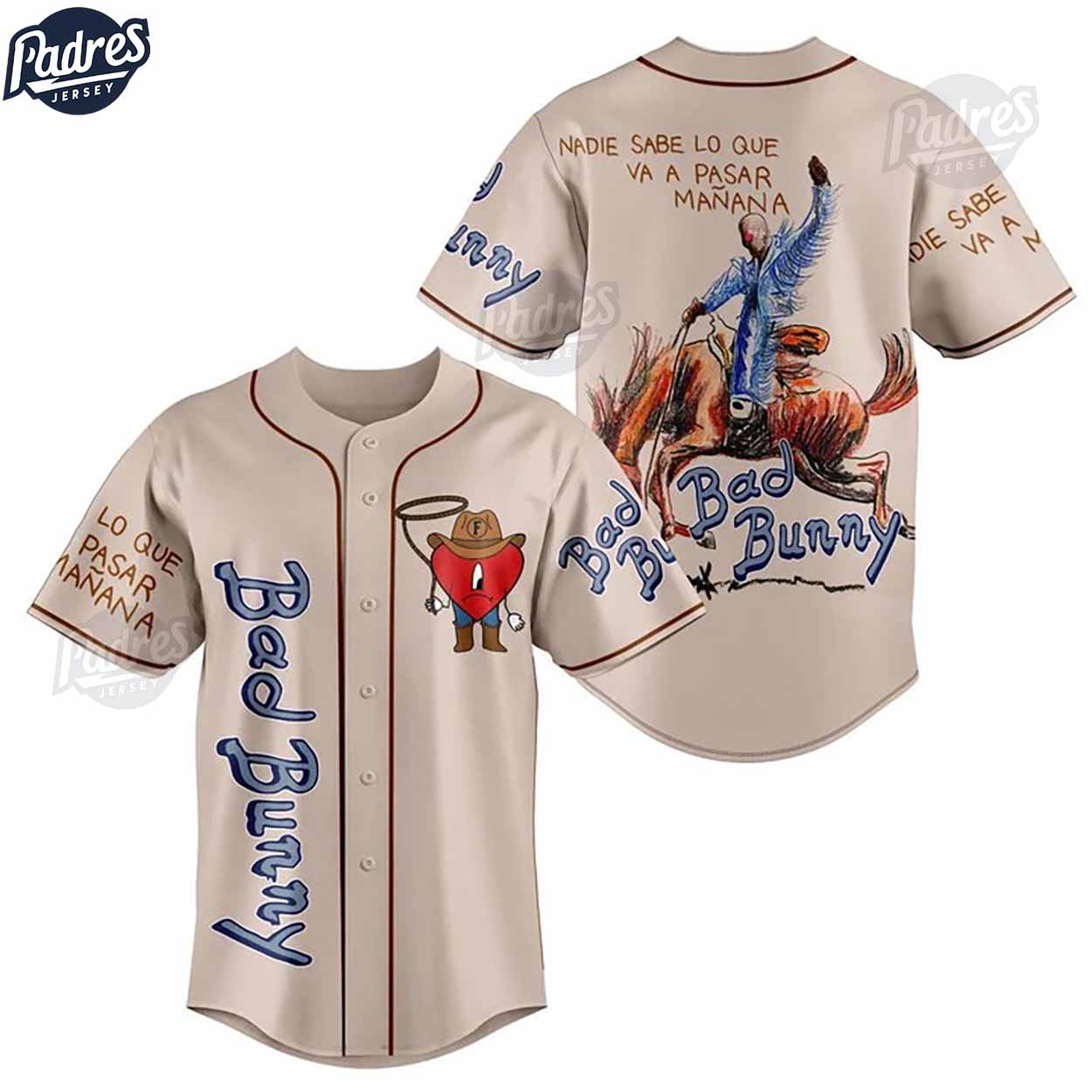Bad Bunny Nadie Sabe Baseball Jersey - Padres Jersey Oasis: Elevate Your Baseball Style Game