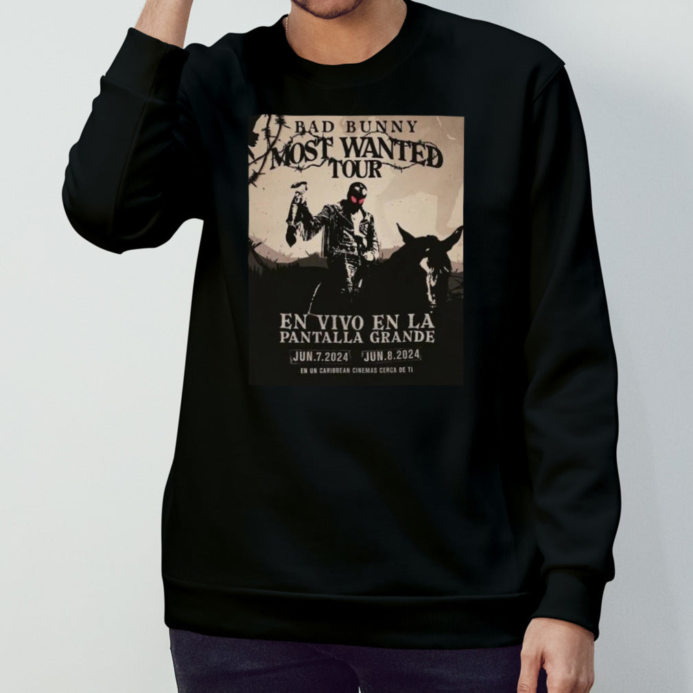 Bad Bunny Tour 2024 Most Wanted Tour En Vivo En La Panralla Grande On June 7-8 At Caribbean Cinemas Unisex T-Shirt