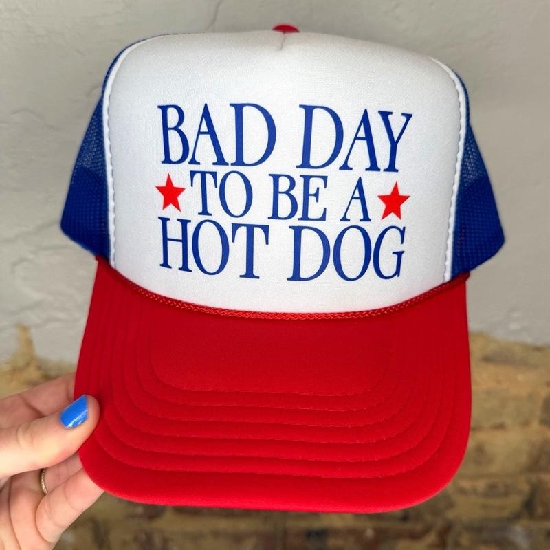 Bad Day To Be A Hot Dog Trucker Hat, Hotdog Trucker Hat, 4th Of July Trucker Hat