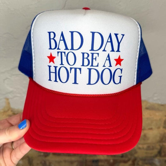 Bad Day To Be A Hot Dog Trucker Hat, Hotdog Trucker Hat, 4th Of July Trucker Hat
