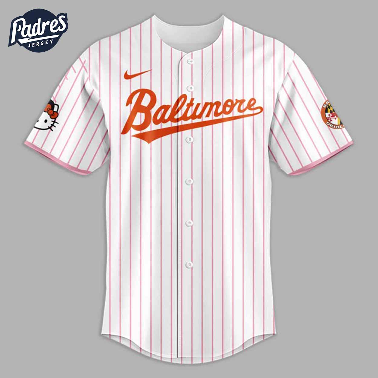 Baltimore Orioles x Hello Kitty Baseball Jersey Style - Padres Jersey Oasis: Elevate Your Baseball Style Game