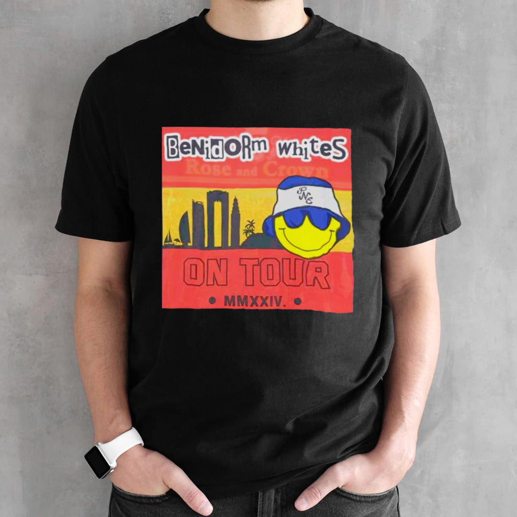 Benidorm whites on tour shirts