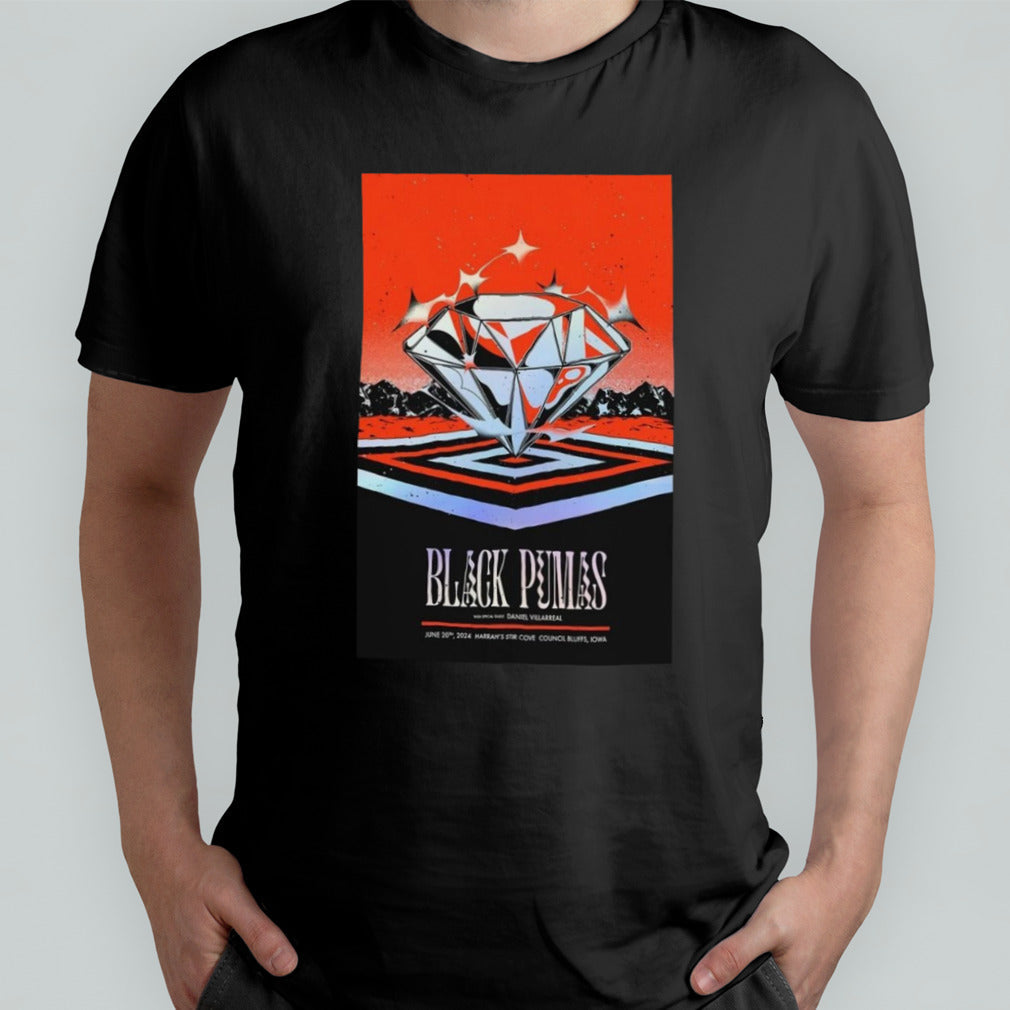 Black Pumas June 20 2024 Harrahâ€™s Stir Cove Council Bluffs, Iowa Tour Poster Shirt