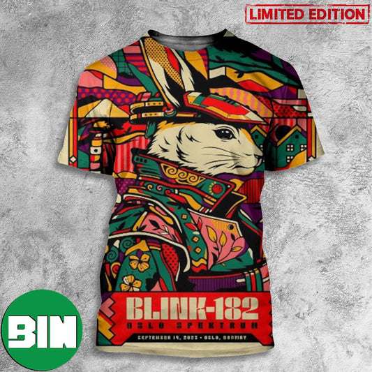 Blink 182 Oslo Event Tee In Oslo Spektrum Norway 14 September 2023 World Tour 3D T-Shirts