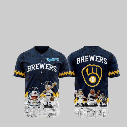 Brewers Doraemon Jersey 2025 - Grishko.com
