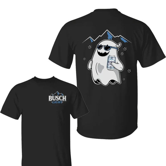 Buscch Light Ghost Halloween T-Shirt, Halloween Shirt, Buscch Light Shirt, Unisex Classic Cotton Tee with 2 Sided Graphic Print in All Sizes, For Women, For Men