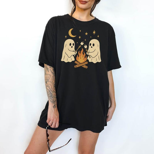 Campfire Ghosts - T-Shirt, Unisex T-Shirt, Funny Tee, Comfortable Shirt,  Hallowen Theme