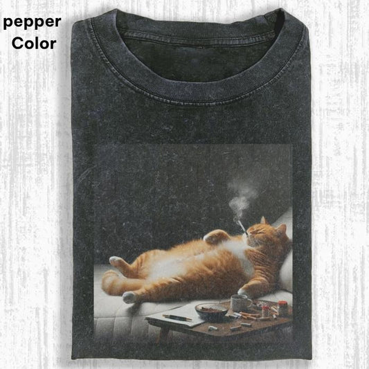 Cat Smoking Funny T-shirt, CAT SELFIE T-SHIRT, FUNNY CUTE CAT, funny shirts for women, Womenswear Cotton Top