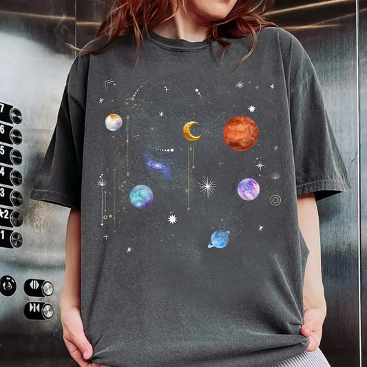 Celestial  Shirt, Astrology Tee, Spiritual Shirt, Aesthetic Shirt,  Mystical , Moon Phase, Astronomy Tee, Bookish Gift Cotton  Womenswear Unisex