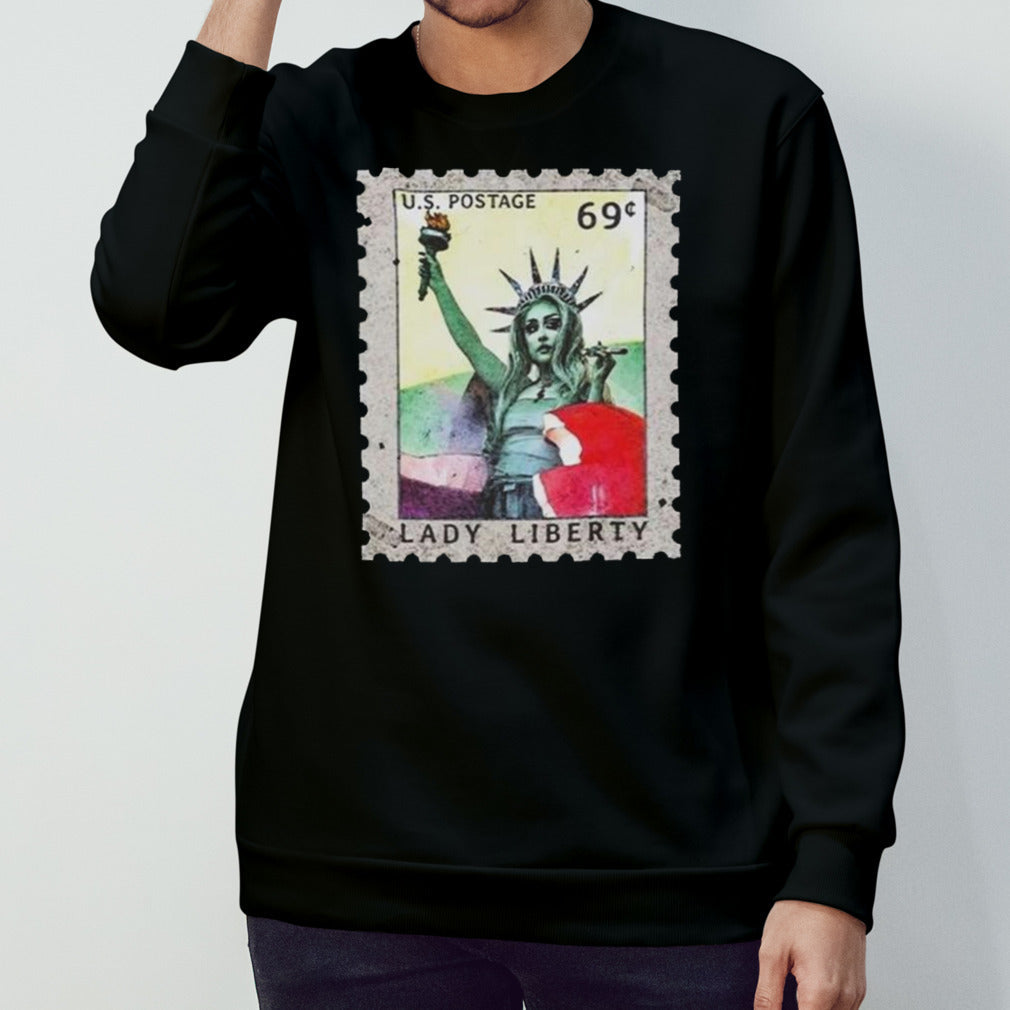 Chappell Roan Lady Liberty Vintage Stamp ft. Gov Ball NYC Pride Statue of Liberty Look T-shirt