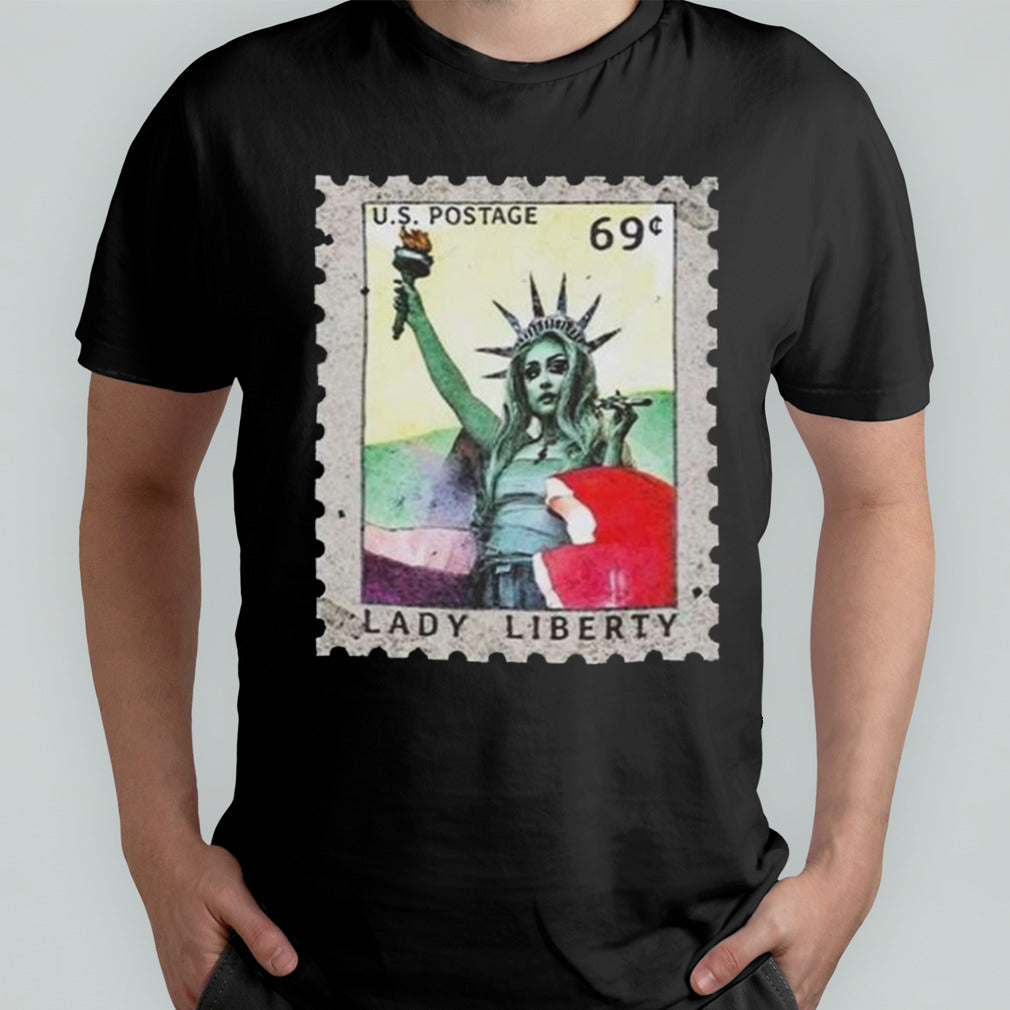 Chappell Roan Lady Liberty Vintage Stamp ft. Gov Ball NYC Pride Statue of Liberty Look T-shirt