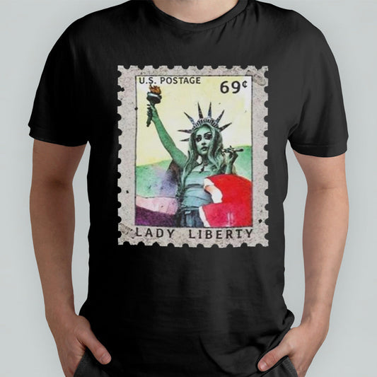 Chappell Roan Lady Liberty Vintage Stamp ft. Gov Ball NYC Pride Statue of Liberty Look T-shirt