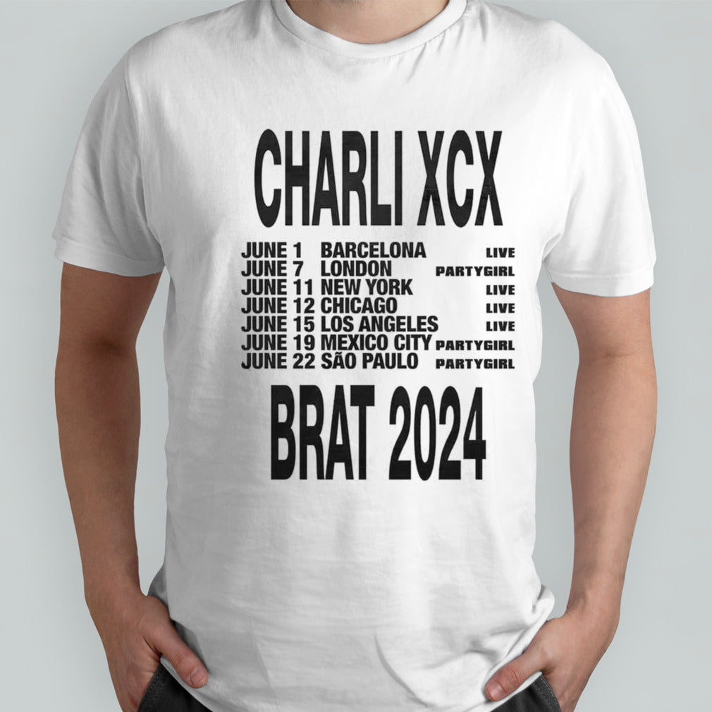 Charli XCX Brat 2024 Schedule List Date Tour shirt