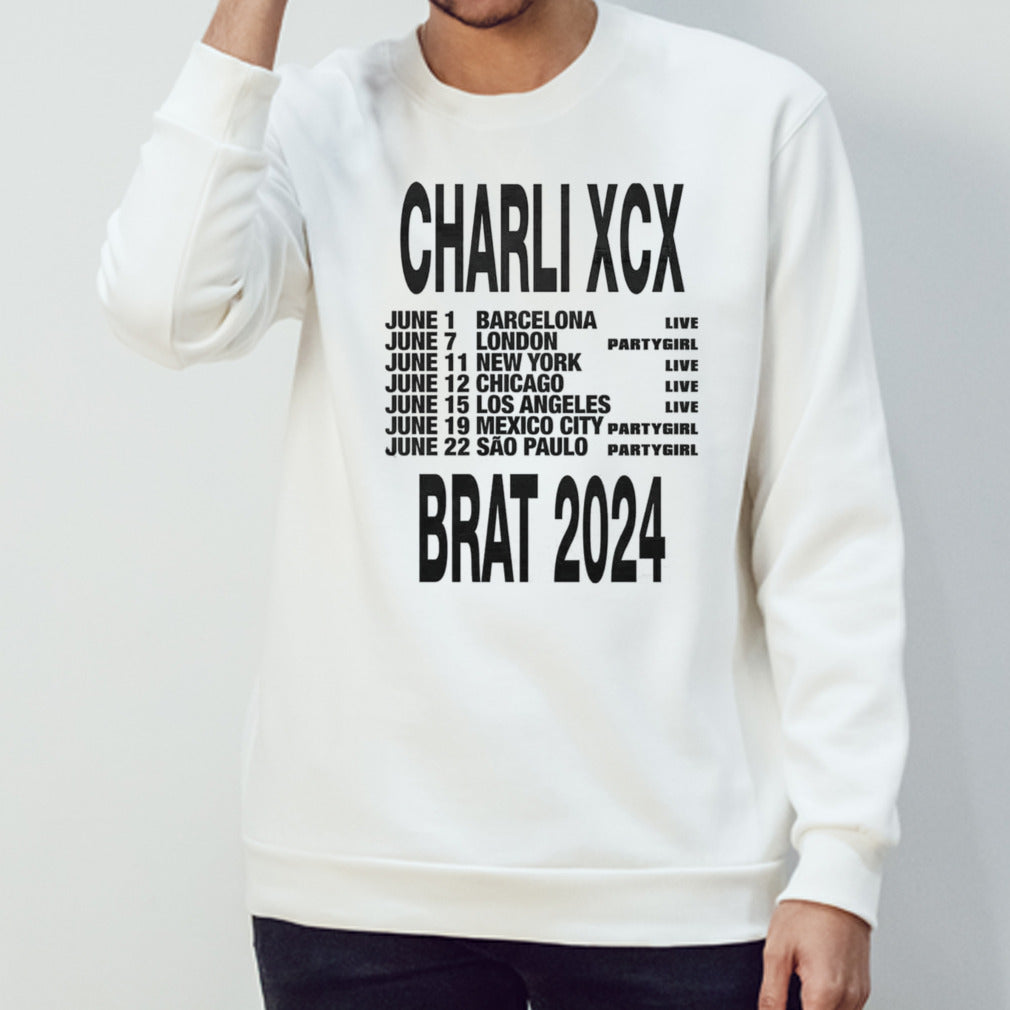 Charli XCX Brat 2024 Schedule List Date Tour shirt