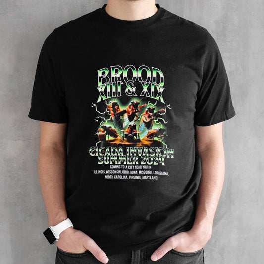 Cicada Summer 2024 Brood Xiii Brood Xix Vintage Bootleg 80s Band Style T-shirts