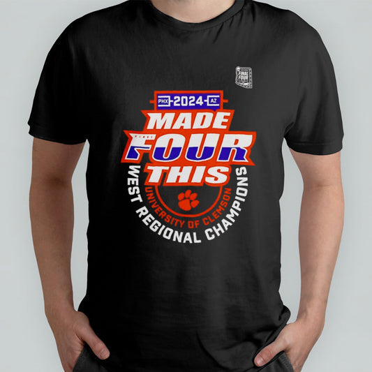 Clemson Tigers 2024 NCAA Menâ€™s Basketball Tournament March Madness Final Four Regional Champions shirt