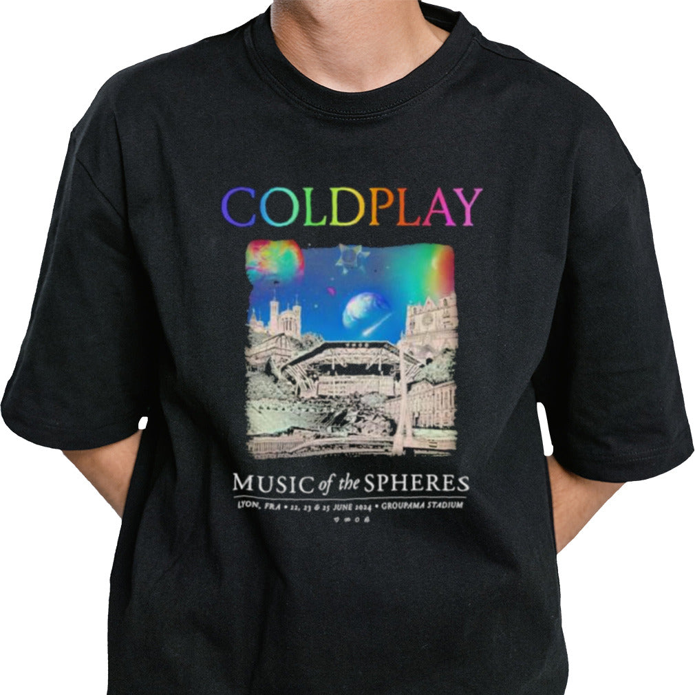 Coldplay At Lyon June 2024 Music Of The Spheres Limited Edition Tour Shirt