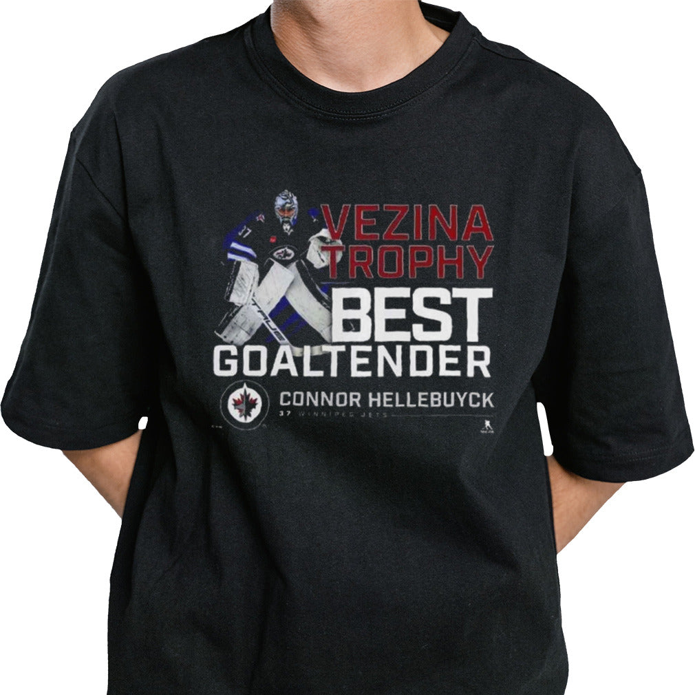 Connor Hellebuyck Winnipeg Jets 2024 Vezina Trophy Winner Vintage T Shirt