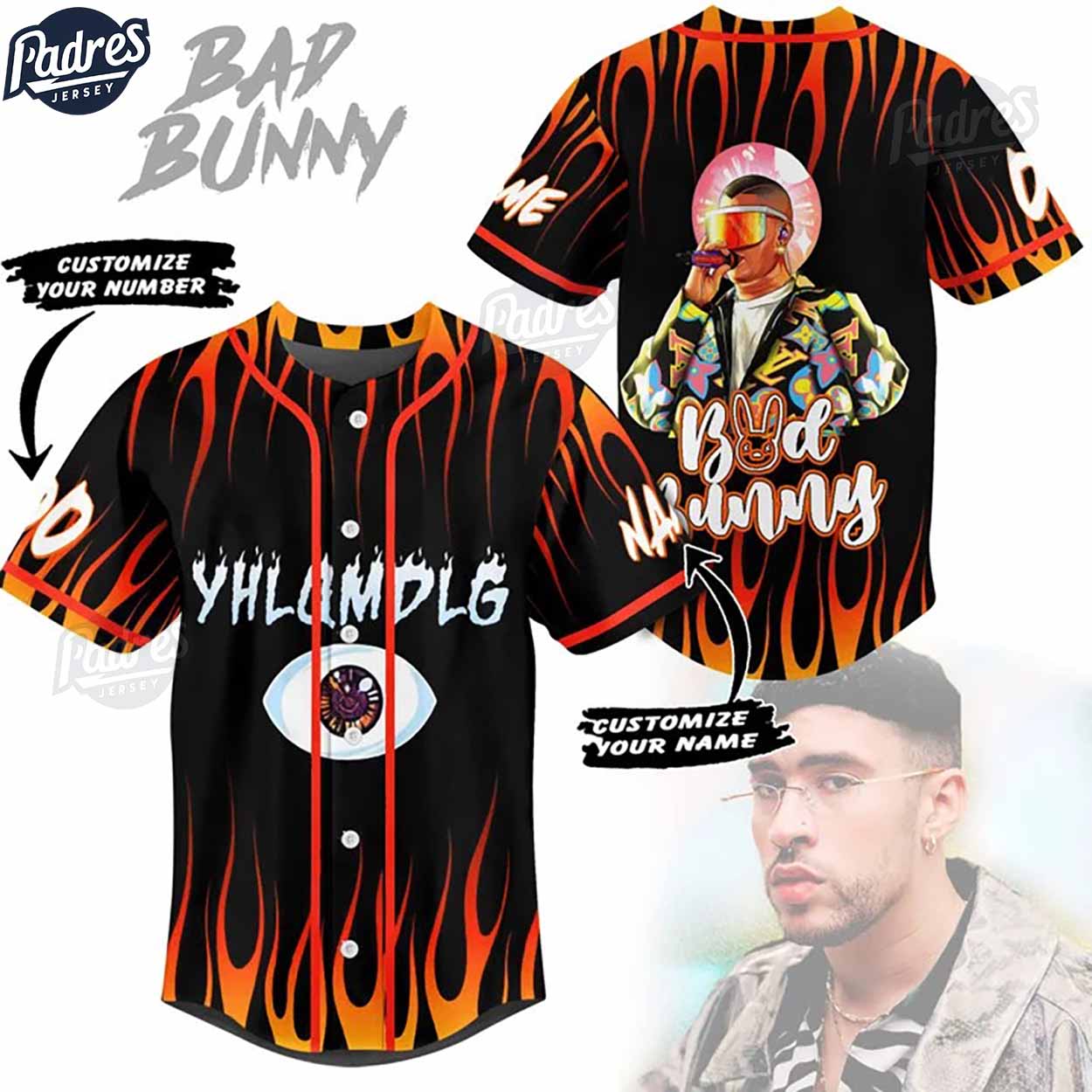 Custom Bad Bunny Yhlqmdlg Baseball Jersey - Padres Jersey Oasis: Elevate Your Baseball Style Game