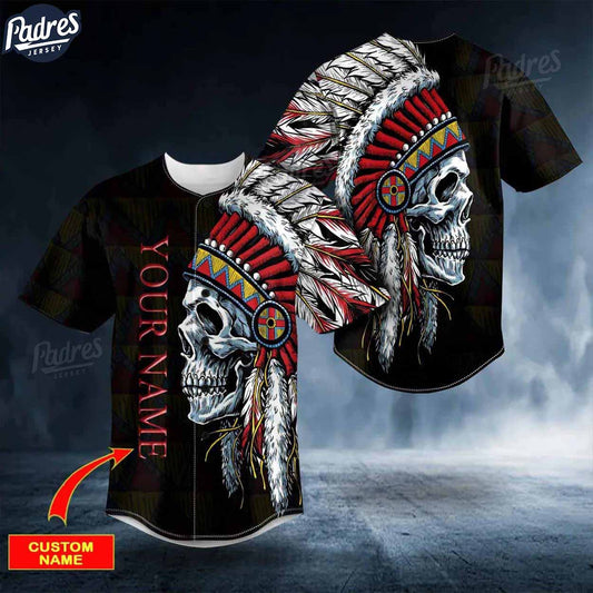 Custom Black Native Skull Baseball Jersey - Padres Jersey Oasis: Elevate Your Baseball Style Game
