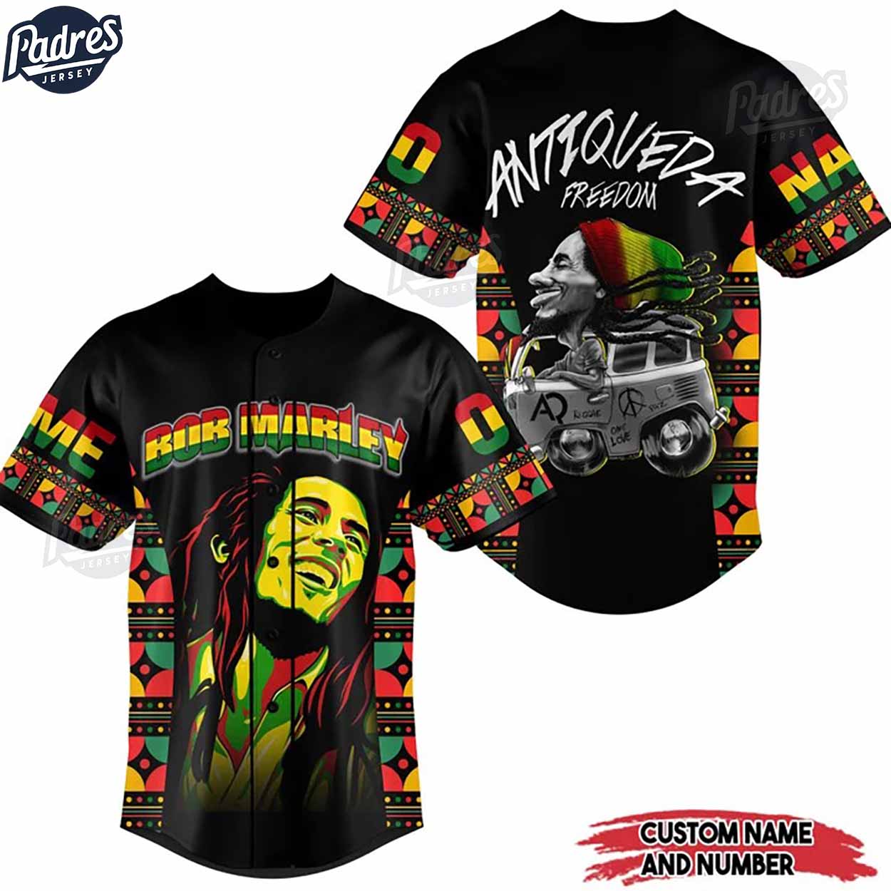 Custom Bob Marley Anti Overeda Freedom Baseball Jersey - Padres Jersey Oasis: Elevate Your Baseball Style Game