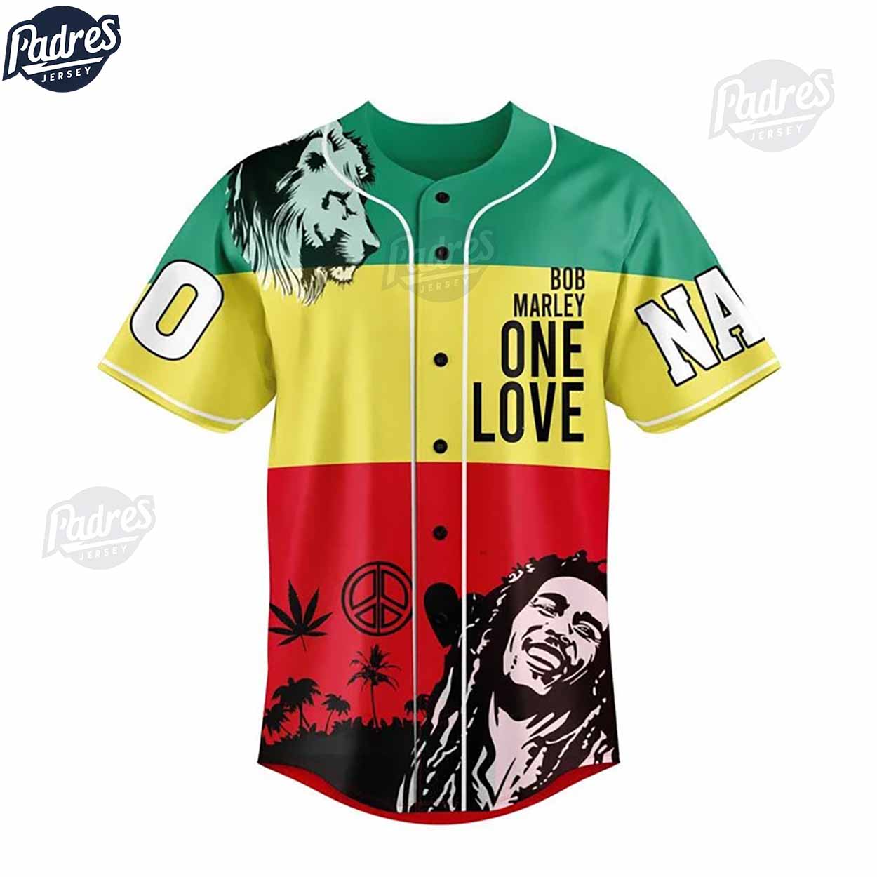 Custom Bob Marley One Love Baseball Jersey - Padres Jersey Oasis: Elevate Your Baseball Style Game