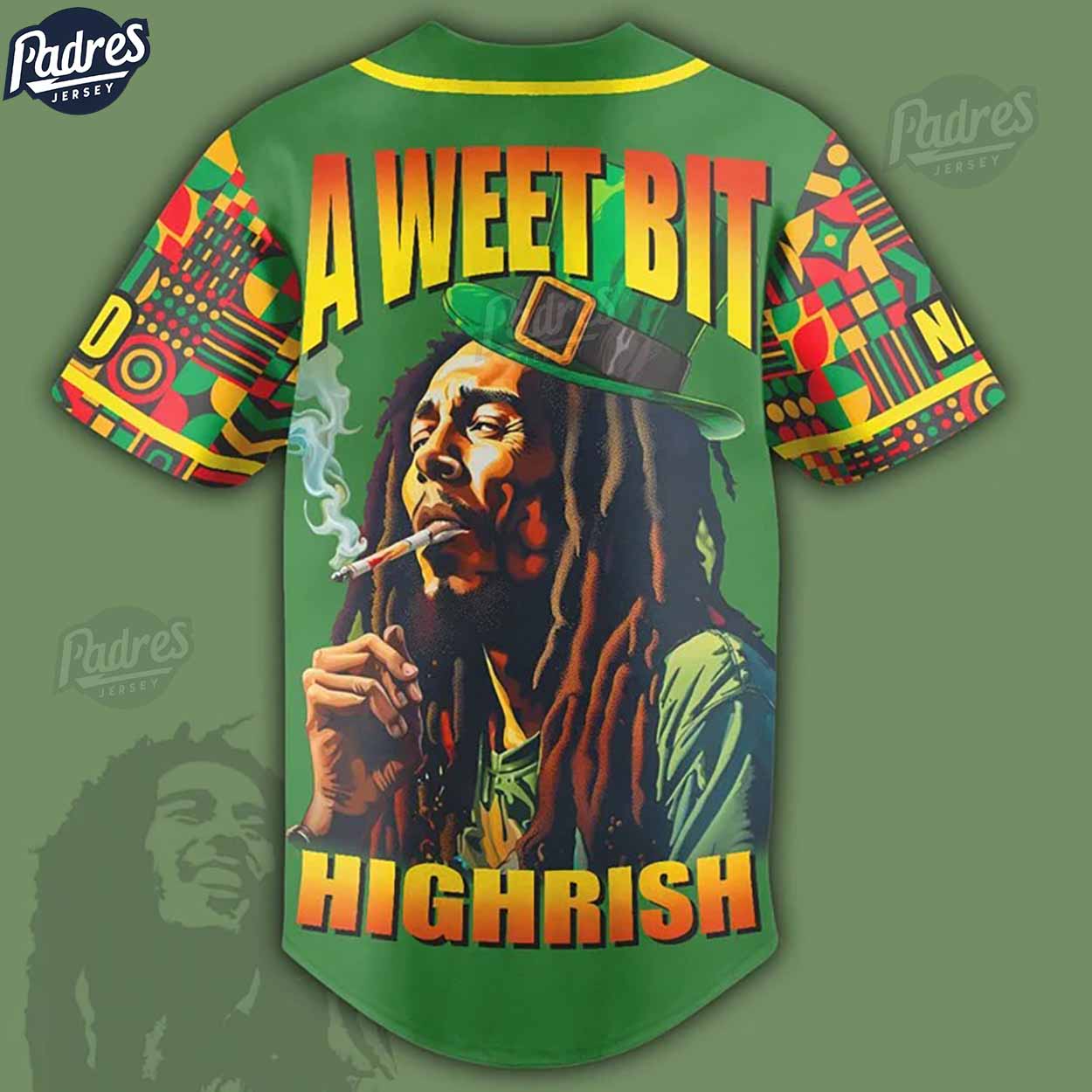 Custom Bob Marley St Patrick's Day Baseball Jersey - Padres Jersey Oasis: Elevate Your Baseball Style Game