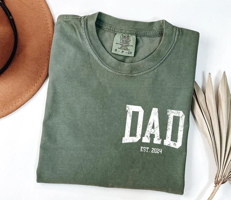 Custom Dad Shirt, Retro Dad Graphic Tee, Cute Fathers Day Gift, Christmas Gift For Dad, New Dad Shirt, Custom Dad Est Shirt, Gift for Grandpa