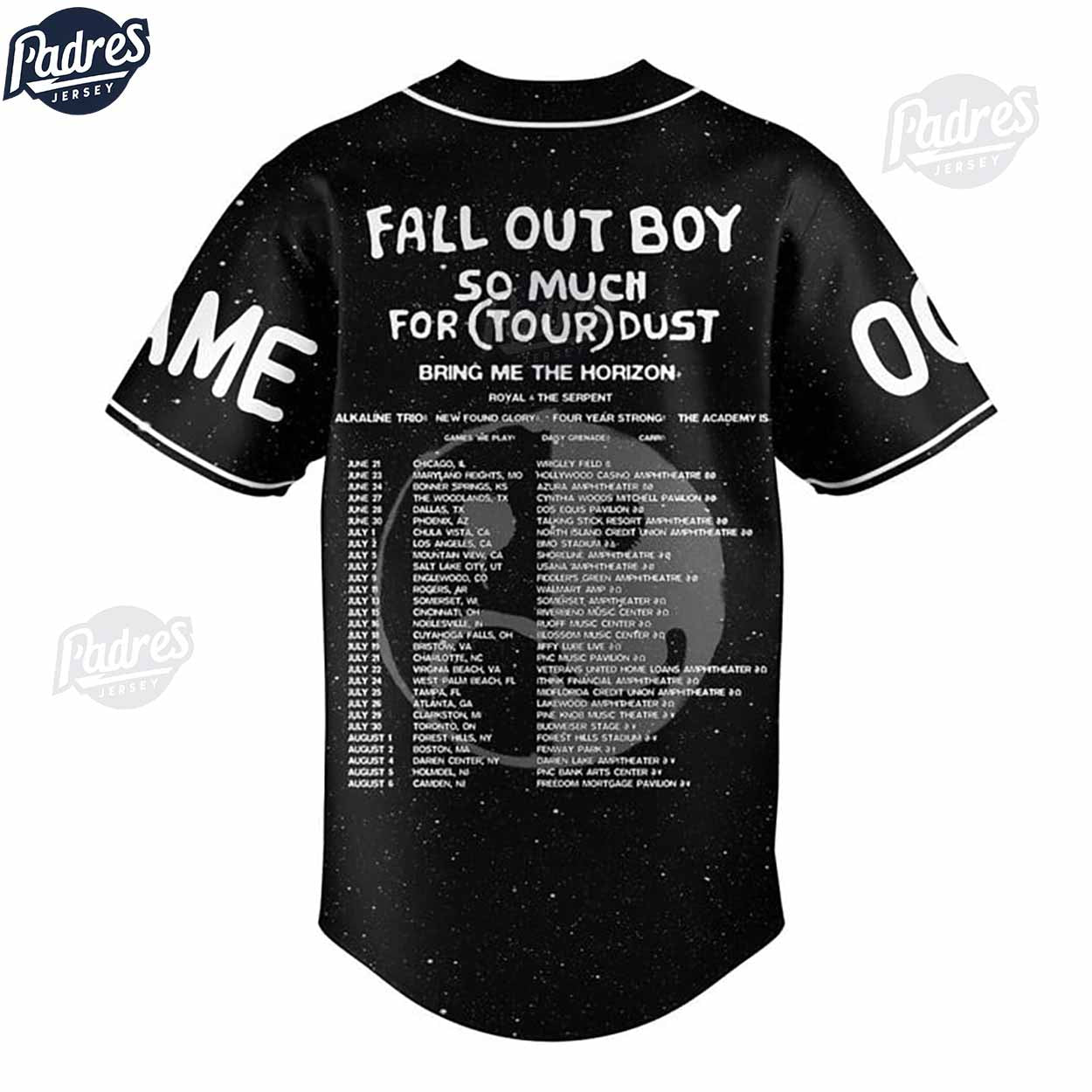 Custom Fall Out Boy So Much For Tour Dust Baseball Jersey - Padres Jersey Oasis: Elevate Your Baseball Style Game