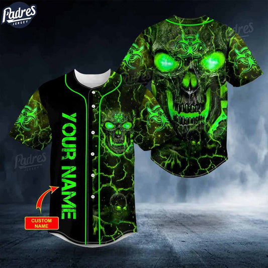 Custom Green Lava Skull Baseball Jersey - Padres Jersey Oasis: Elevate Your Baseball Style Game