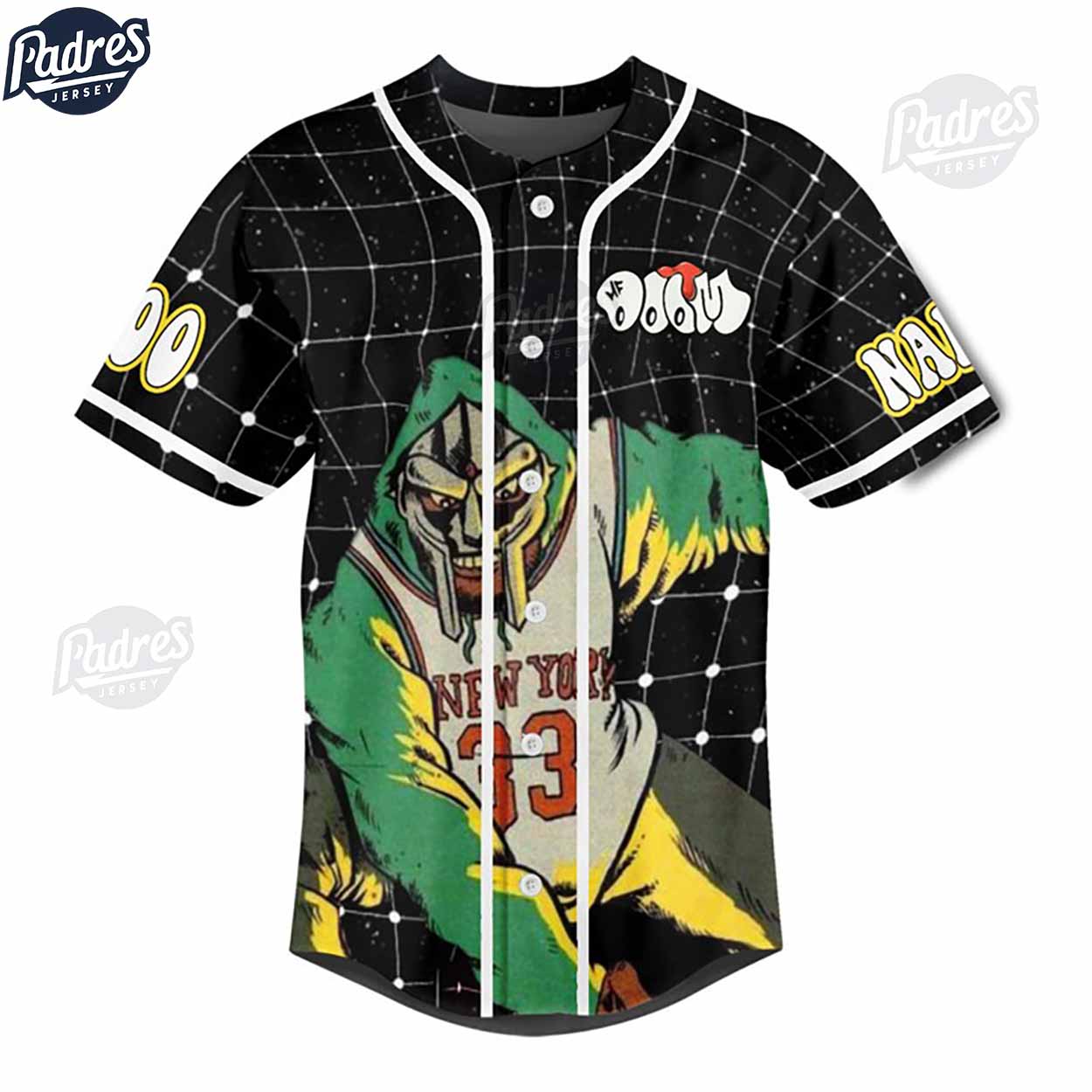 Custom MF Doom Baseball Jersey Style - Padres Jersey Oasis: Elevate Your Baseball Style Game