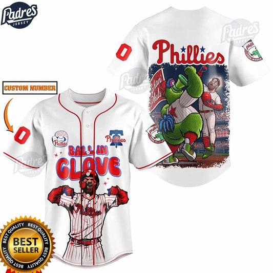 Custom MLB Philadelphia Phillies Ball In Glove Baseball Jersey Style - Padres Jersey Oasis: Elevate Your Baseball Style Game