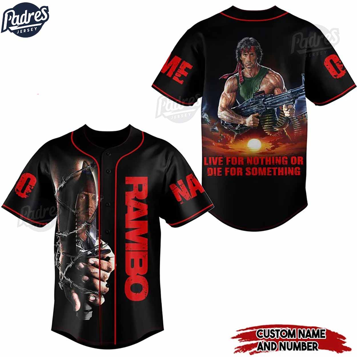 Custom Movie First Blood John Rambo Baseball Jersey - Padres Jersey Oasis: Elevate Your Baseball Style Game