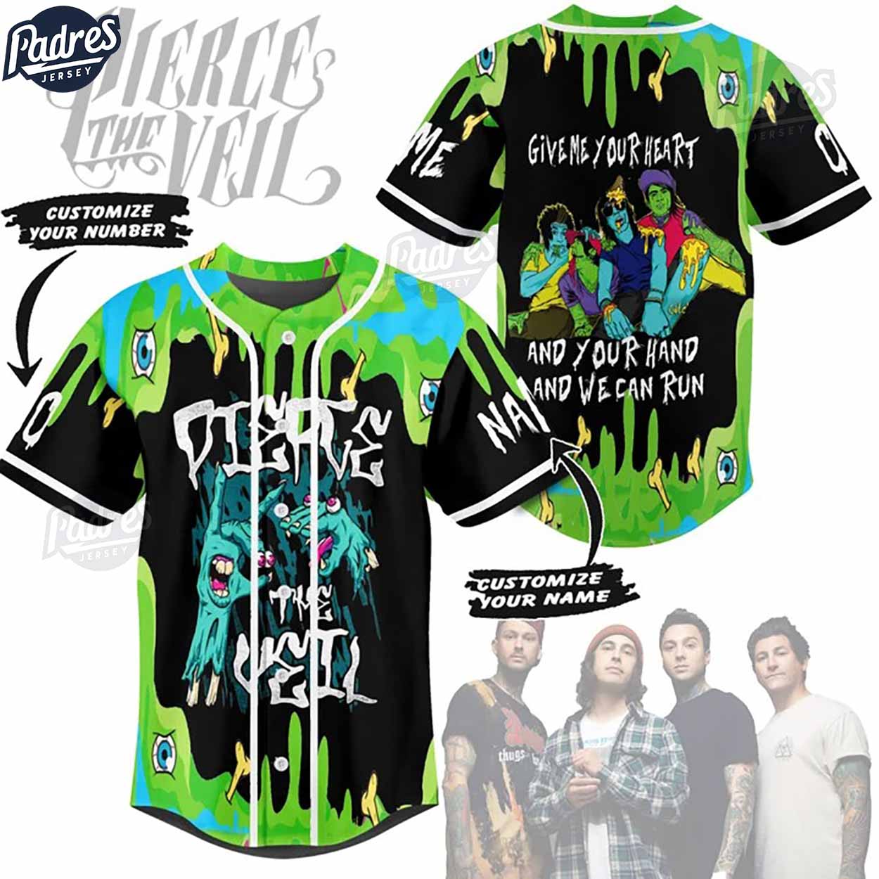 Custom Music Pierce The Veil Band Baseball Jersey - Padres Jersey Oasis: Elevate Your Baseball Style Game