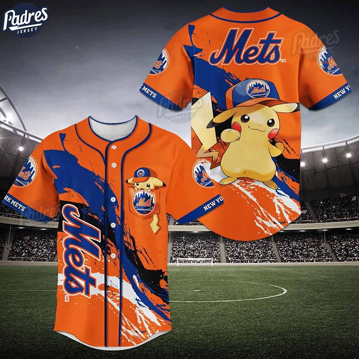 Custom New York Mets Pikachu Baseball Jersey - Padres Jersey Oasis: Elevate Your Baseball Style Game