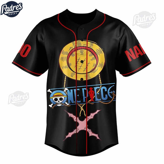 Custom One Piece Mugiwara Pirate King Black Baseball Jersey - Padres Jersey Oasis: Elevate Your Baseball Style Game