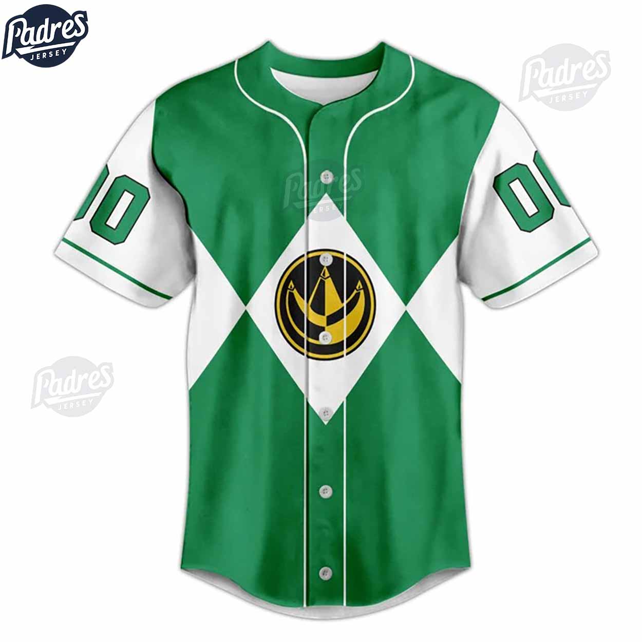 Custom Power Rangers Green Ranger Baseball Jersey - Padres Jersey Oasis: Elevate Your Baseball Style Game
