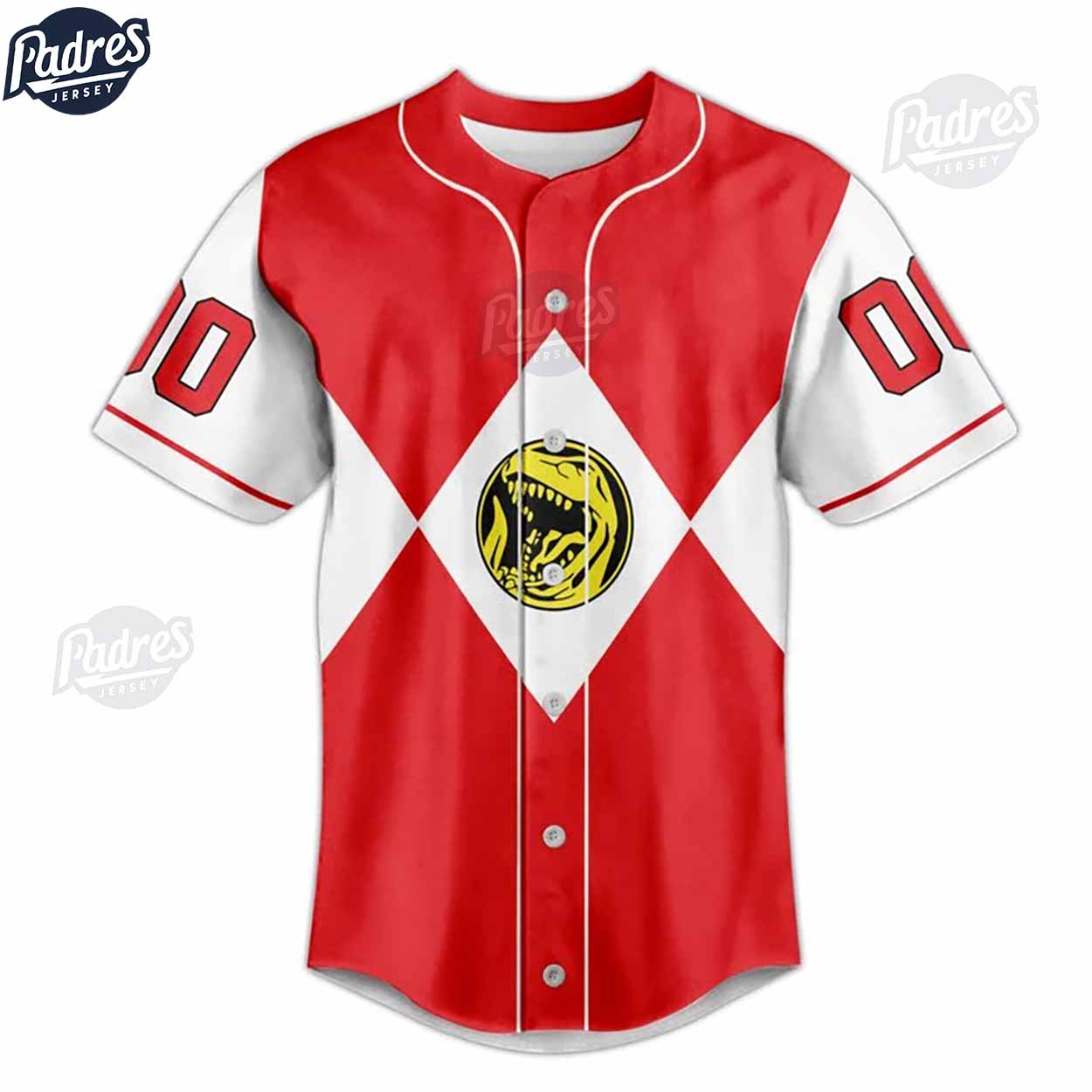 Custom Power Rangers Red Ranger Baseball Jersey - Padres Jersey Oasis: Elevate Your Baseball Style Game