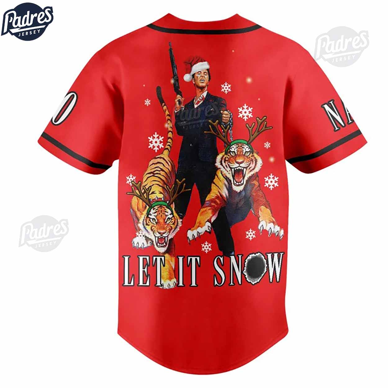 Custom Scarlet Let It Snow Christmas Baseball Jersey - Padres Jersey Oasis: Elevate Your Baseball Style Game