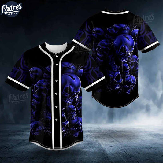 Dark Blue Cracked Skull Baseball Jersey - Padres Jersey Oasis: Elevate Your Baseball Style Game