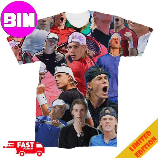 Denis Shapovalov Photo Collage Tennis TV Miami Open All Over Print T-Shirts